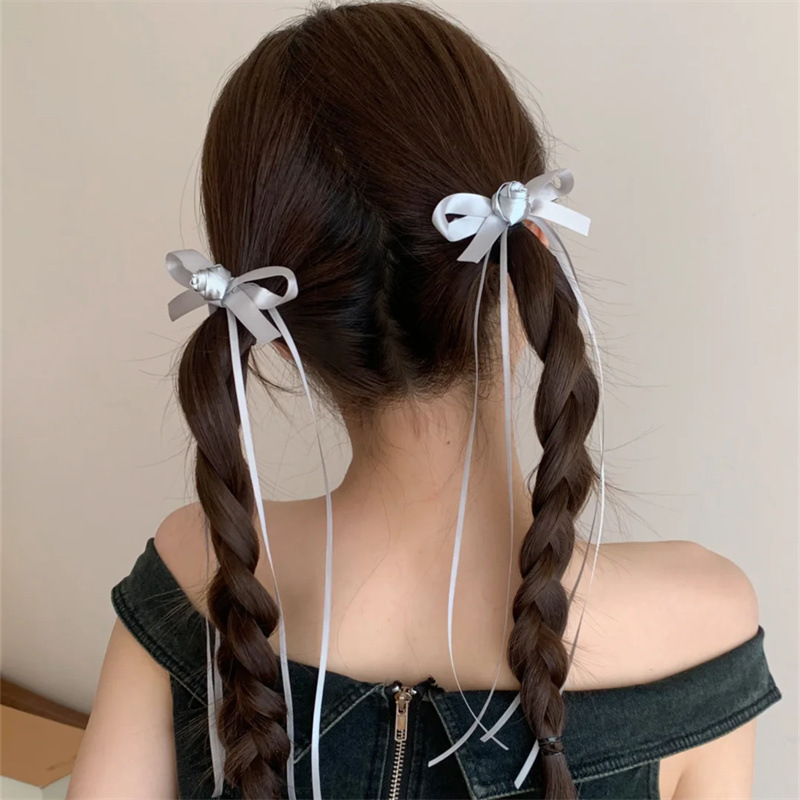 Tie Clip Silver - Aksesori rambut wanita, jepit rambut pita