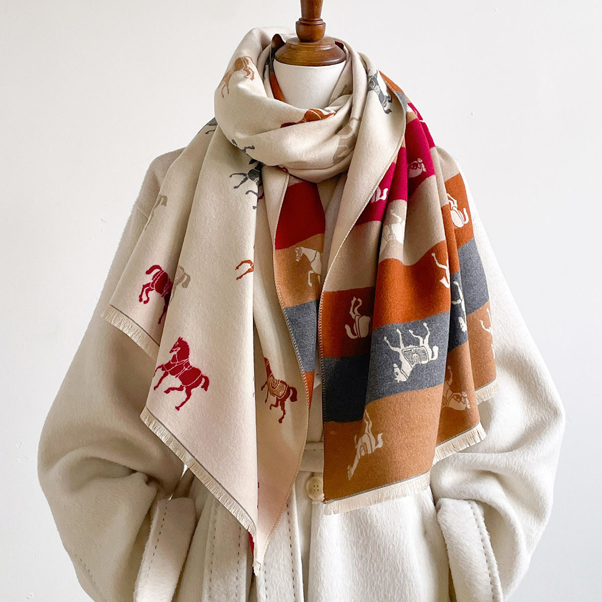Syal Musim Gugur dan Musim Din - Woven Scarf Blanket ulasan dan harga