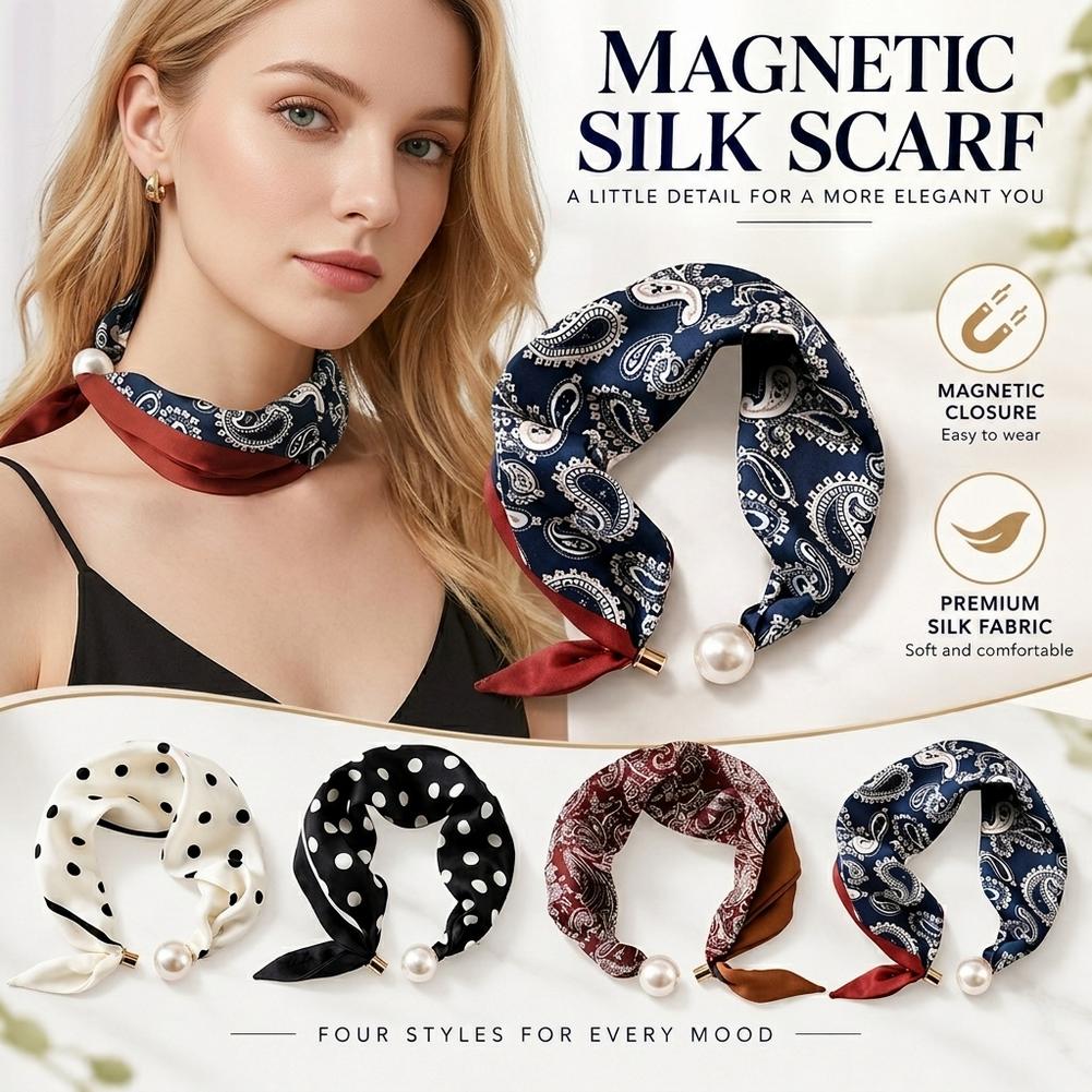 Syal Sutra dengan Hiasan Mutia - Scarf Silk Square ulasan dan harga