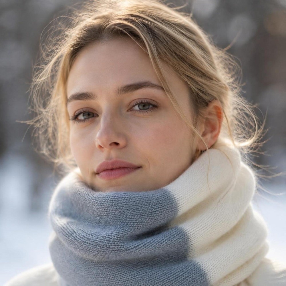Syal Rajut Elastis dengan Warn - Infinity Scarf Knit ulasan dan harga