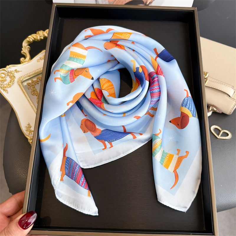Syal Bandana Motif Anjing Wien - Scarf Silk Square ulasan dan harga