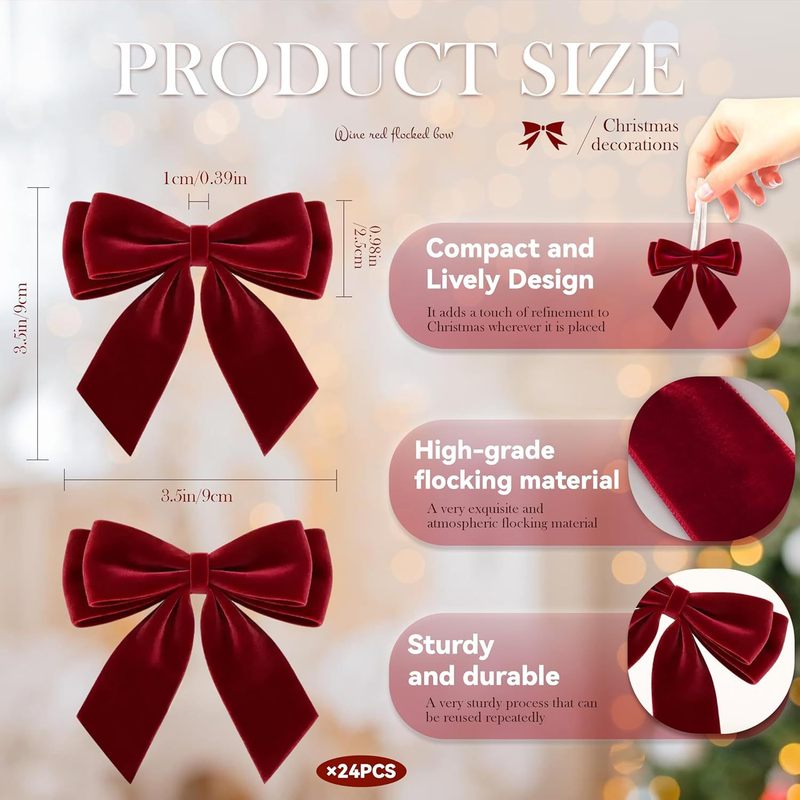 24 buah pita beludru merah yan - Bow Tie Pre Tied ulasan dan harga